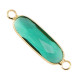 Crystal glas tussenstuk langwerpig ovaal 29mm Green-gold